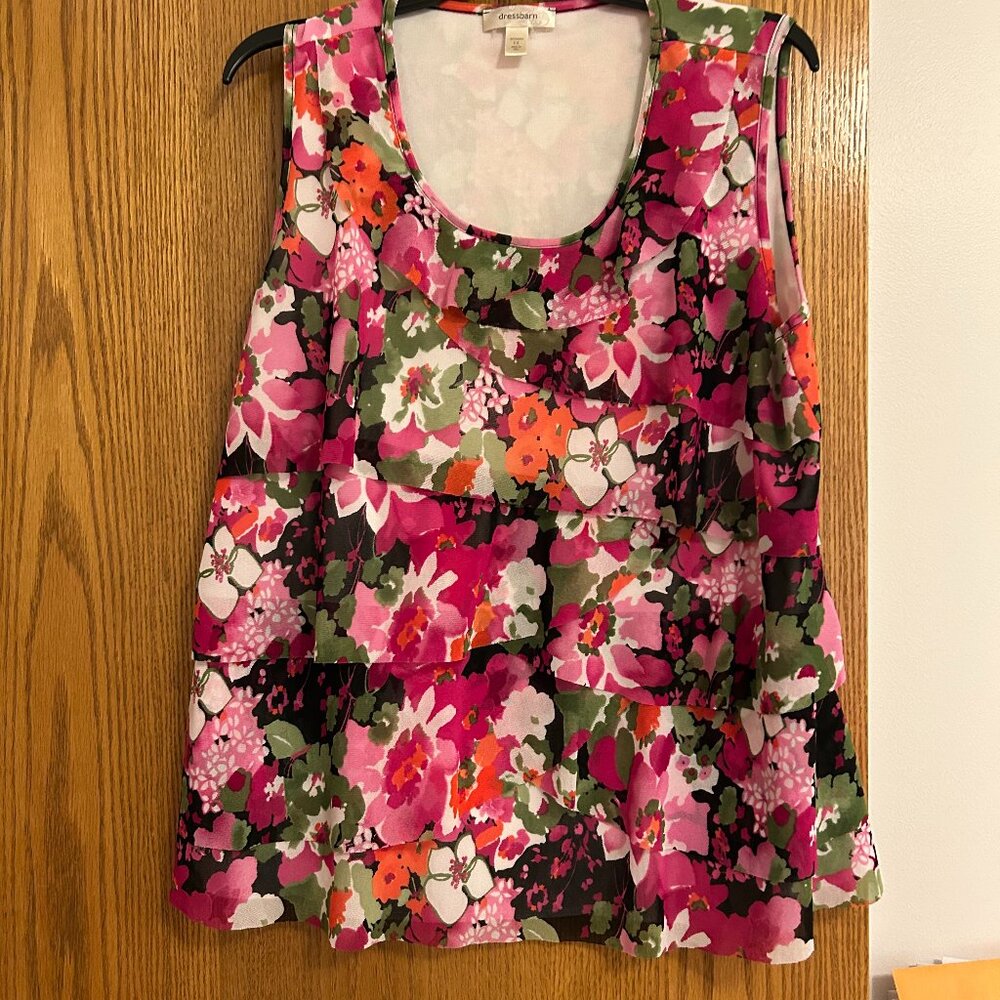 Colorful Dressbarn Ruffle top 1X